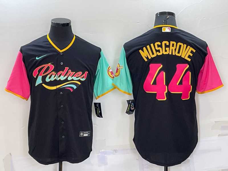 Men's San Diego Padres #44 Joe Musgrove Black 2022 City Connect Cool Base Stitched Jersey,We sell and wholesale Men's San Diego Padres #44 Joe Musgrove Black 2022 City Connect Cool Base Stitched Jersey on line form chian!